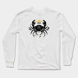 Black and Gold Zodiac Sign CANCER Long Sleeve T-Shirt